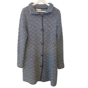 Cocogio made in Italy large wool blend full button up jacket black